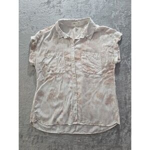 Cloth & Stone Anthropologie Tie Dye Button Down Shirt Womens Medium Short Sleeve